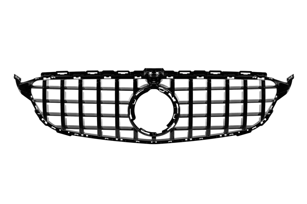 Cel mai vândut Grilaj tip GT lacuit negru, potrivit pentru Mercedes Clasa C W205 sedan, S205 break, C205 coupe după 2019, cu deschidere pentru cameră