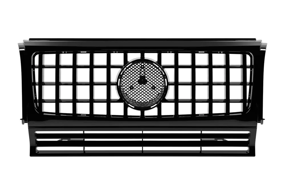 Retur ușor Grilaj negru lucios stil GT, potrivit pentru Mercedes G-Class W463 1990–2018
