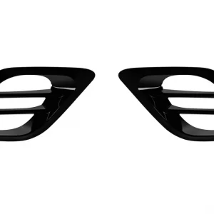 Adăugiri Aero pentru grilele laterale potrivite pentru bara de protecție frontală A Design-Line a Mercedes E-Class W213, S213 2019-2022, lac negru Lichidare de stoc