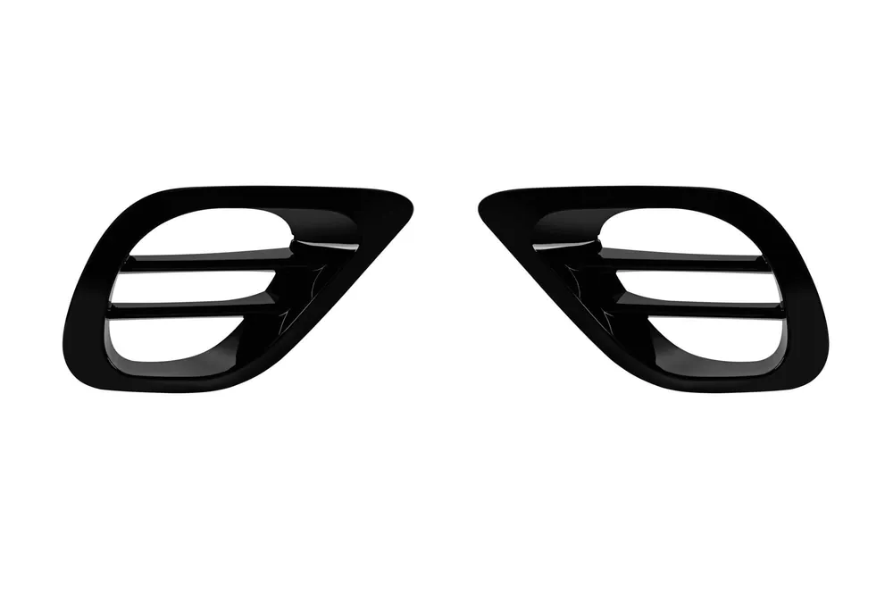 Adăugiri Aero pentru grilele laterale potrivite pentru bara de protecție frontală A Design-Line a Mercedes E-Class W213, S213 2019-2022, lac negru Lichidare de stoc