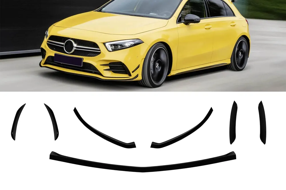 Adăugiri aero potrivite pentru bara frontală A design a modelului Mercedes A-Class W177 hatchback după 2018, lac negru Reducere de preț