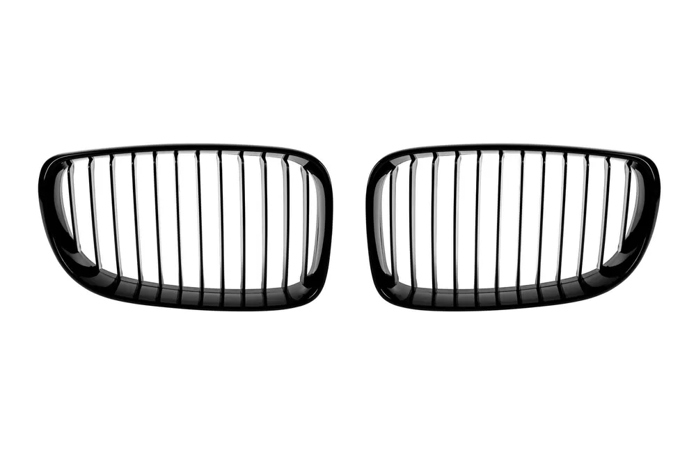 Grile rinichi cu nervuri unice vopsite în negru, potrivite pentru BMW Seria 1 E81, E82, E87, E88 2007-2011 Discount