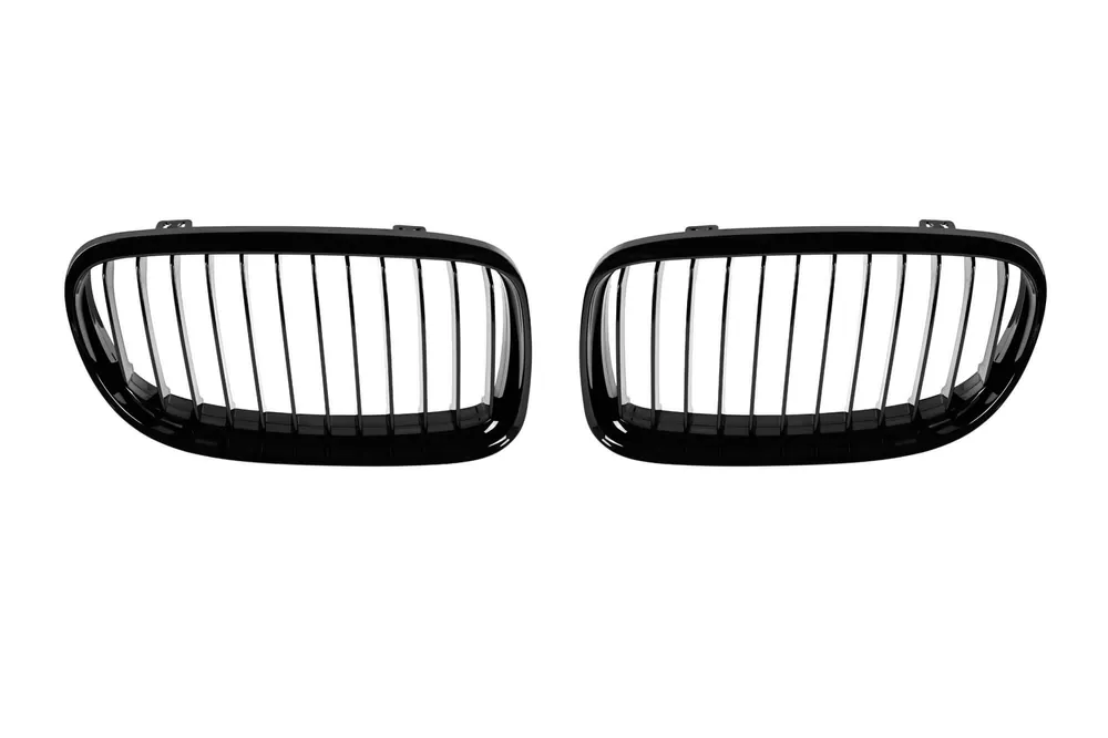 Reducere specială Grile de rinichi cu nervuri simple, vopsite în negru, potrivite pentru BMW Seria 3 E90, E91 2008-2011