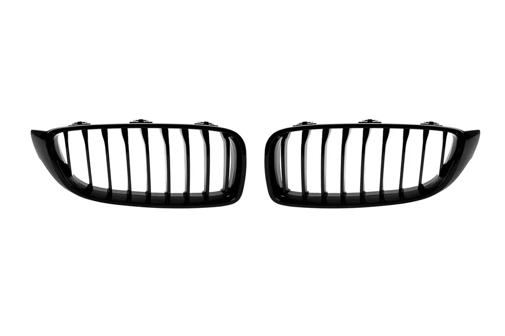 Grile de rinichi cu nervuri unice vopsite în negru potrivite pentru BMW Seria 4 F32 coupe, F33 cabrio, F36 Gran Coupe 2013-2019 Doar azi