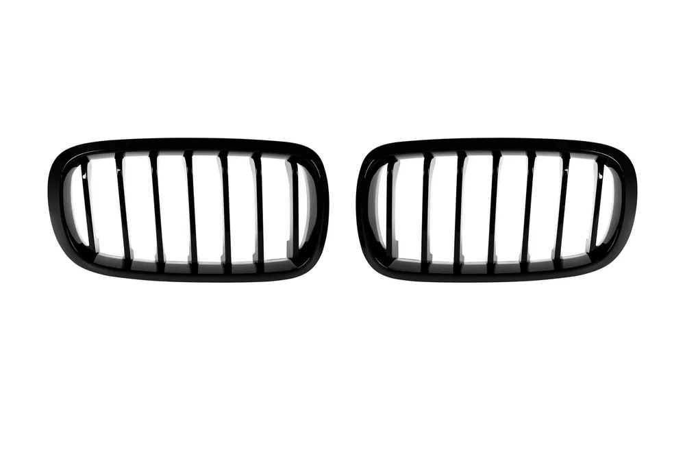 Grile de rinichi cu nervuri simple vopsite în negru, potrivite pentru BMW X5 F15 2013-2018, X6 F16 2014-2019 Ieftin