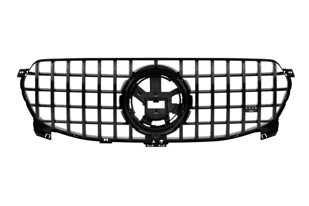 Plată securizată Grilă tip GT cu lac negru potrivită pentru pachetul Offroad al Mercedes GLE W167 2019-2023