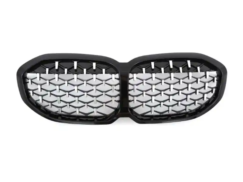 Plată securizată Rădăcini tip diamant crom/negru potrivite pentru BMW Seria 1 F40 după 2019