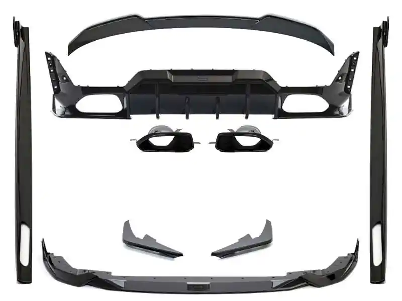 Pachet de tuning Aero potrivit pentru BMW Seria 3 G20 LCI după 2020, lac negru, pentru modelul cu pachet M Livrare expres