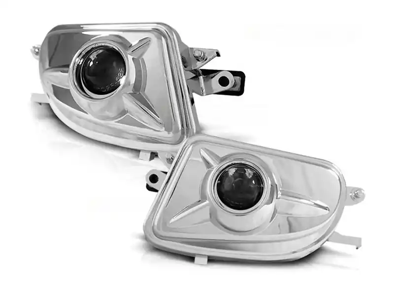 Bestseller Set de proiectoare cu lentilă potrivit pentru Mercedes E-Class W210 1999-2002 / SLK R170 1996-2000 / CLK W208 1998-2002 crom, stânga + dreapta