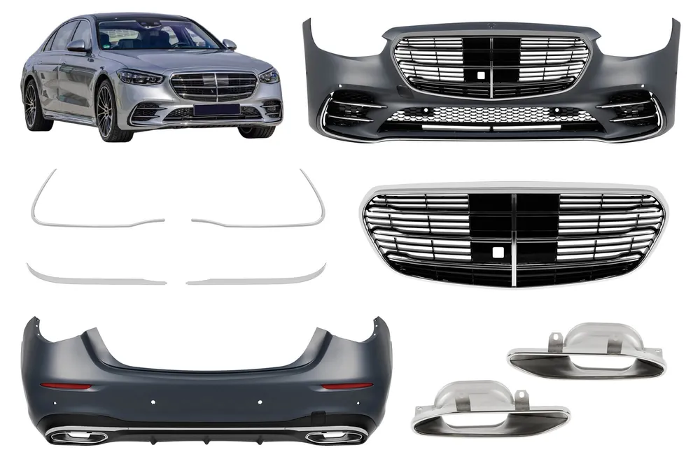 Ofertă exclusivă Kit de tuning stil argintiu potrivit pentru Mercedes S-Class W223 după 2020