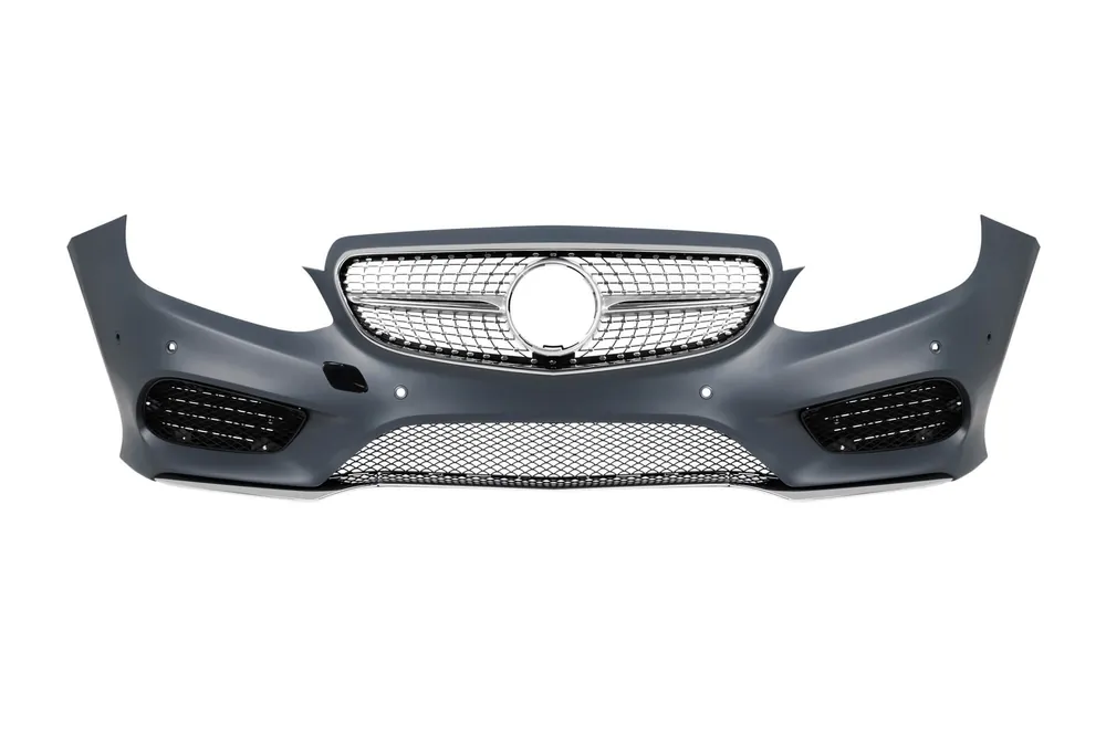 Comandă acum Bara frontală A Design Line potrivită pentru Mercedes E-Class W212 Sedan, S212 Estate 2014-2016 cu grilă diamant crom/gray