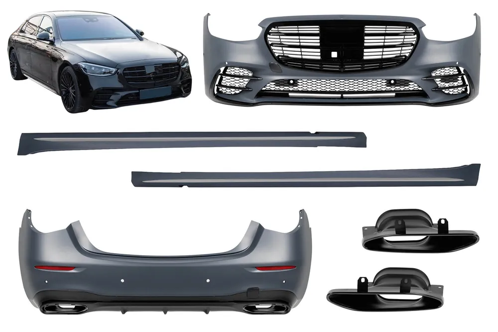 Pachet de tuning tip 450 Shadow potrivit pentru Mercedes S-Class W223 după 2020 cu praguri laterale Chilipir