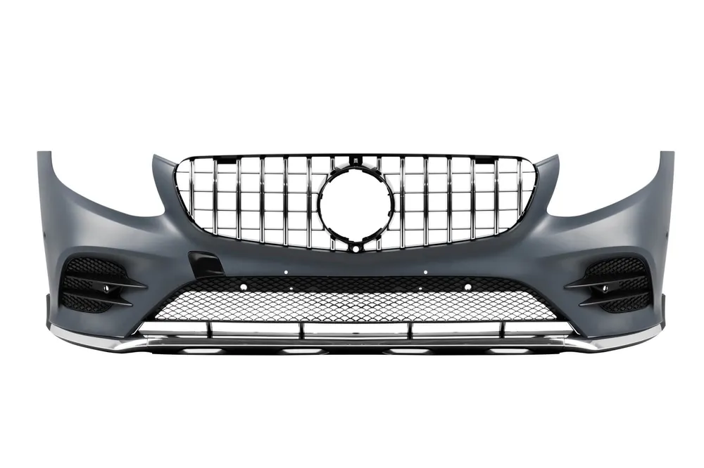 Bara frontală A Design line potrivită pentru Mercedes GLC SUV X253, GLC Coupe C253 2015-2019 cu grilă GT crom/neagră Preț promoțional