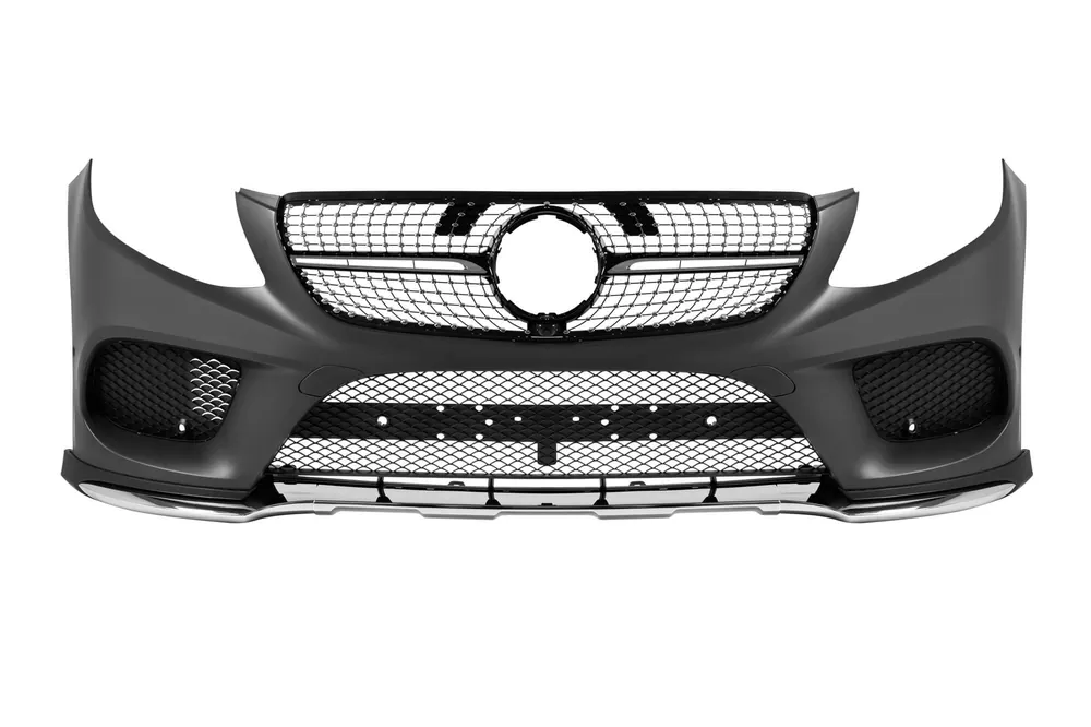 Bara frontală A Design Line potrivită pentru Mercedes GLE Coupe C292 2015-2019 cu grilă diamant neagră/metalizată Discount