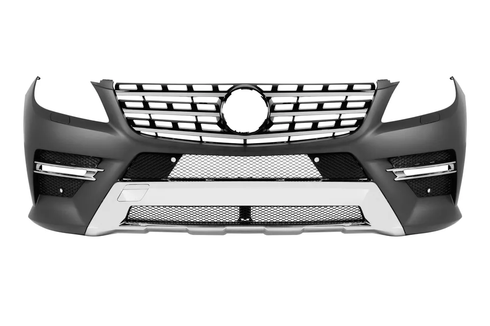 Bara frontală A Design Line potrivită pentru Mercedes ML W166 2011-2015 cu grilaj cu 3 spite cromat/negru Doar azi
