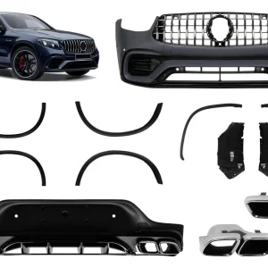 Un pachet de stil GLC63 potrivit pentru Mercedes GLC Coupe C253 2020-2023 pentru modelele echipate cu bara spate A Design Line Plată securizată