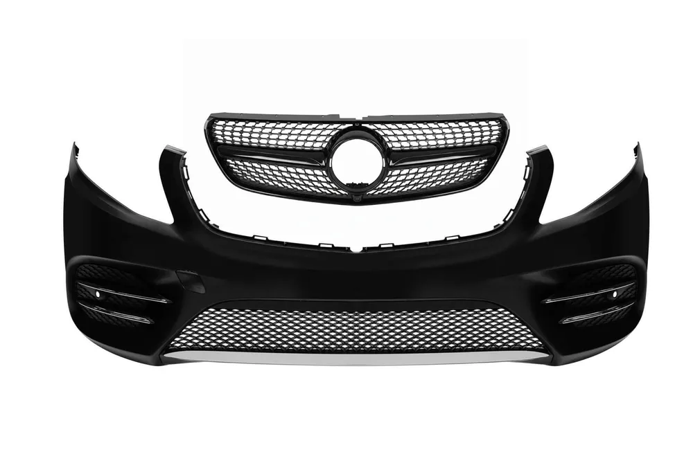 Reducere extra Bara frontală A Design Line potrivită pentru Mercedes V-Class W447 2014-2023 cu grilă neagră în formă de diamant