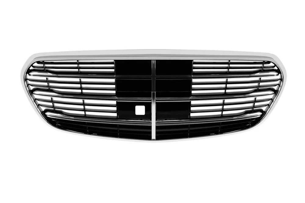 Grilă crom/neagră potrivită pentru Mercedes S-Class W223 după 2020 cu deschidere pentru cameră Preferatul clienților