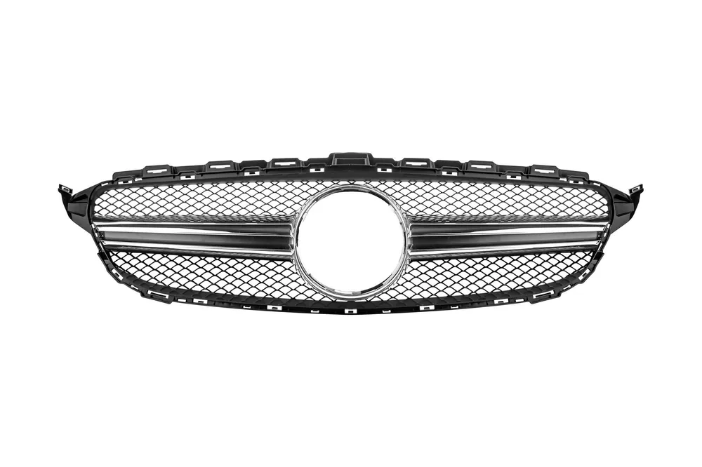 Cel mai vândut Grilă crom/neagră tip C63 potrivită pentru Mercedes Clasa C W205 sedan, S205 break, C205 coupe 2014-2018 fără deschidere pentru cameră