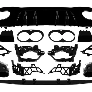 Bestseller Difuzor tip A45 cu capete negre potrivit pentru bara A Design pe Mercedes Clasa A W177 după 2018 -oo–oo-