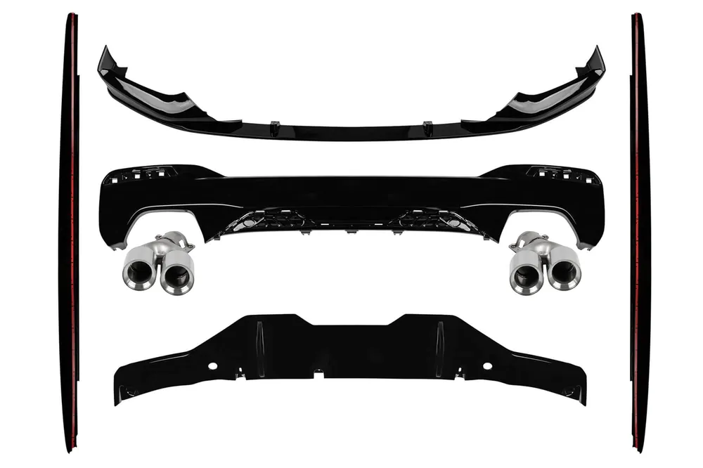 Expediere rapidă Kit de caroserie și difuzor M Performance Design Design cu ieșiri de evacuare cromate M5, potrivit pentru BMW Seria 5 G30 2017-2020