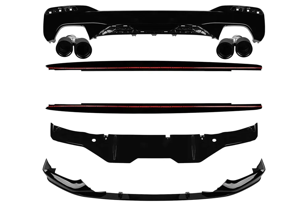 Plată sigură M Performance Design Design accesorii și difuzor cu țevi de eșapament negre M5 potrivite pentru BMW Seria 5 G30 2017-2020