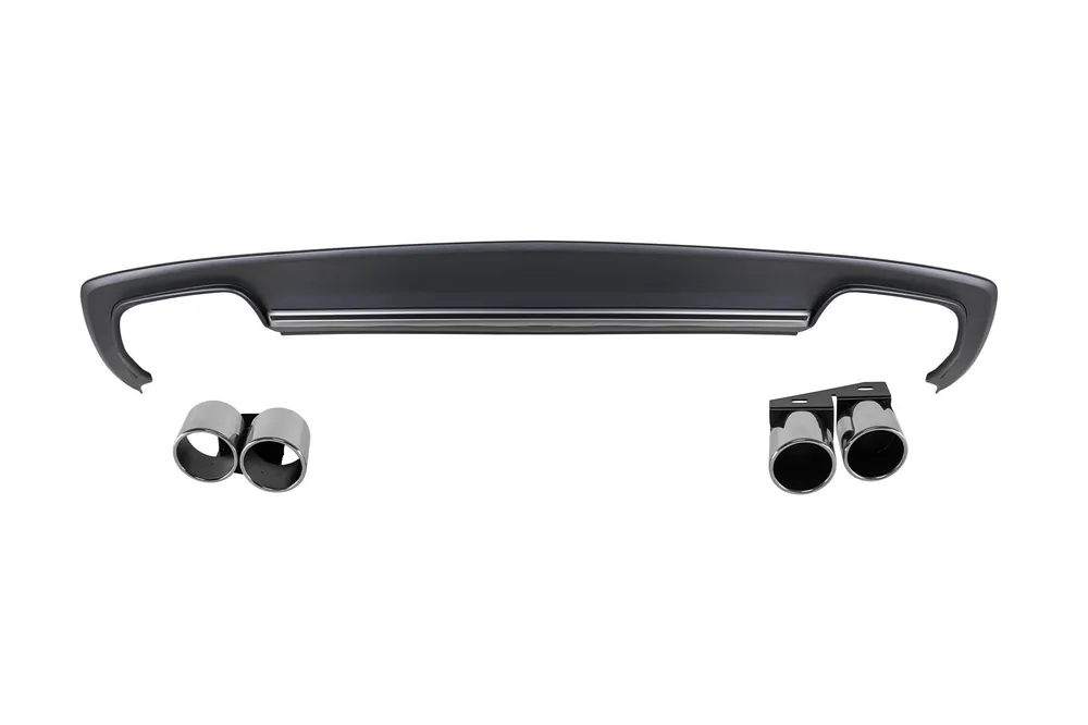 Reducere Difuzor tip S4 cu capace cromate potrivit pentru bara spate S-line pentru Audi A4 sedan 2012-2015 -oo–oo-