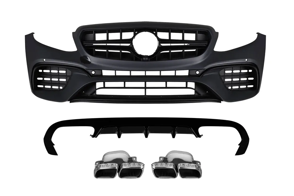 Pachetul de design tip E63 potrivit pentru Mercedes E-Class C238 coupe, A238 cabrio 2017-2019 cu capete cromate, pentru modelul cu bara de protecție spate A Design Calitate înaltă
