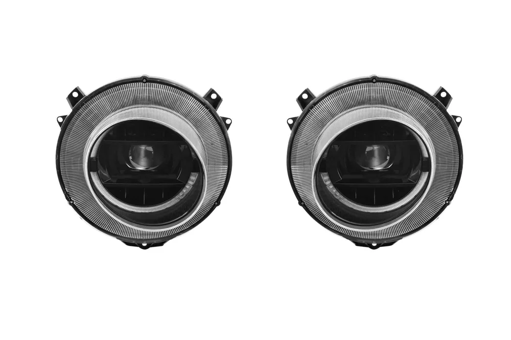 Set de faruri de tuning potrivit pentru Mercedes G-Class W463 cu design W464 1989-2018 cu bază neagră, stânga și dreapta Reducere specială
