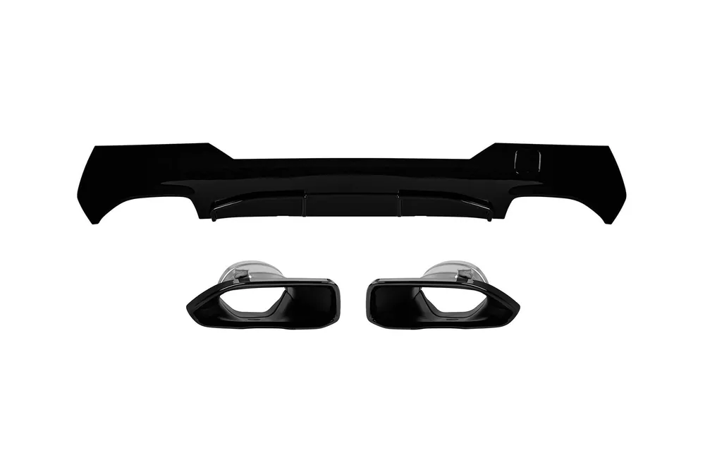 Preț promoțional Difuzor tip M Performance Design Design potrivit pentru bara M spate cu capace negre pentru BMW Seria 4 G22 Coupe, G23 Cabriolet după 2020 -oo–oo-