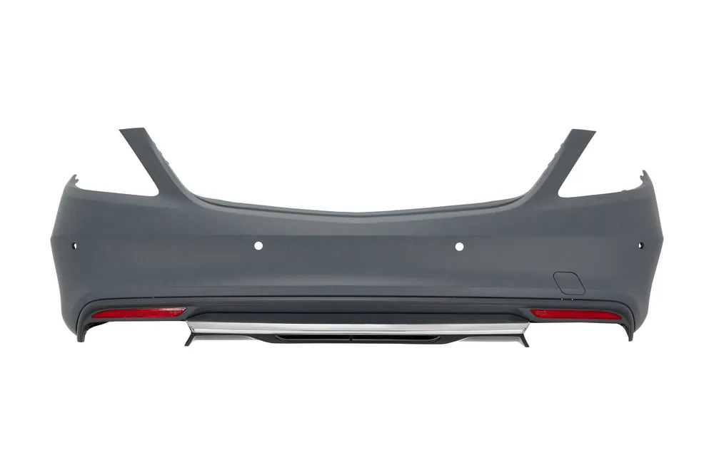 Retur ușor Bumper spate A Design tip S63/S65 potrivit pentru Mercedes S-Class W222 2014-2017 cu PDC cu difuzor dublu, pentru evacuare dublă -oo–oo-