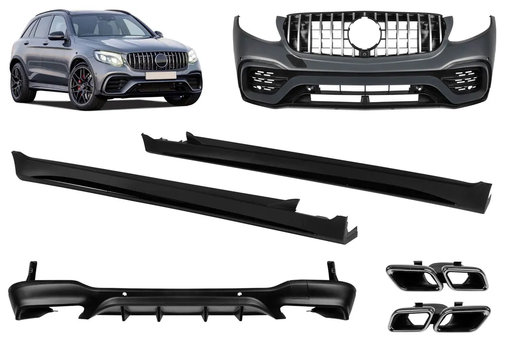 Reducere Un pachet de design tip 63 potrivit pentru Mercedes GLC X253 2015-2019 cu praguri laterale pentru modelul echipat cu bara spate A Design Line