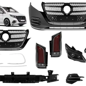 Un kit de tuning de tip Facelift Design Line 25 potrivit pentru Mercedes V-Class W447 2014-2023 cu faruri și stopuri Retur gratuit