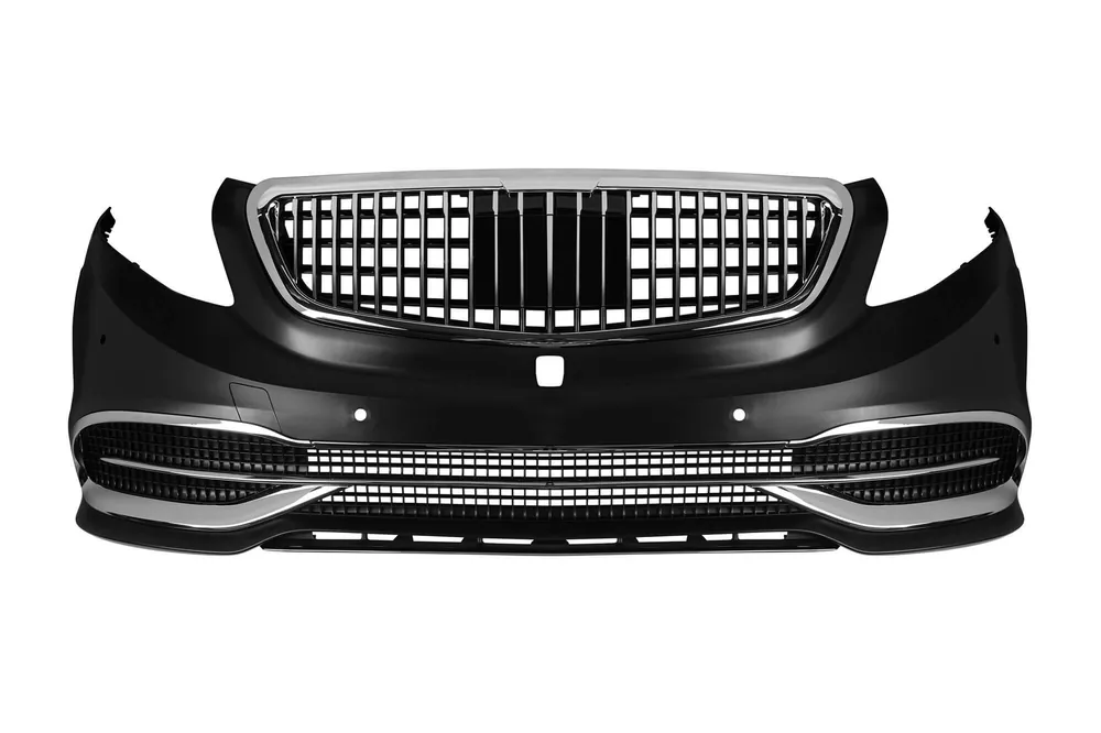 Premium Bumper frontal tip MB design potrivit pentru Mercedes V-Class W447 2014-2023 cu elemente cromate
