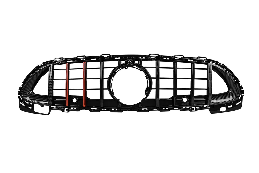 Reducere Grilaj din lac negru tip Brabus cu linii roșii, potrivit pentru Mercedes C-Class W206, S206 după 2022, potrivit pentru bara de sport A Design