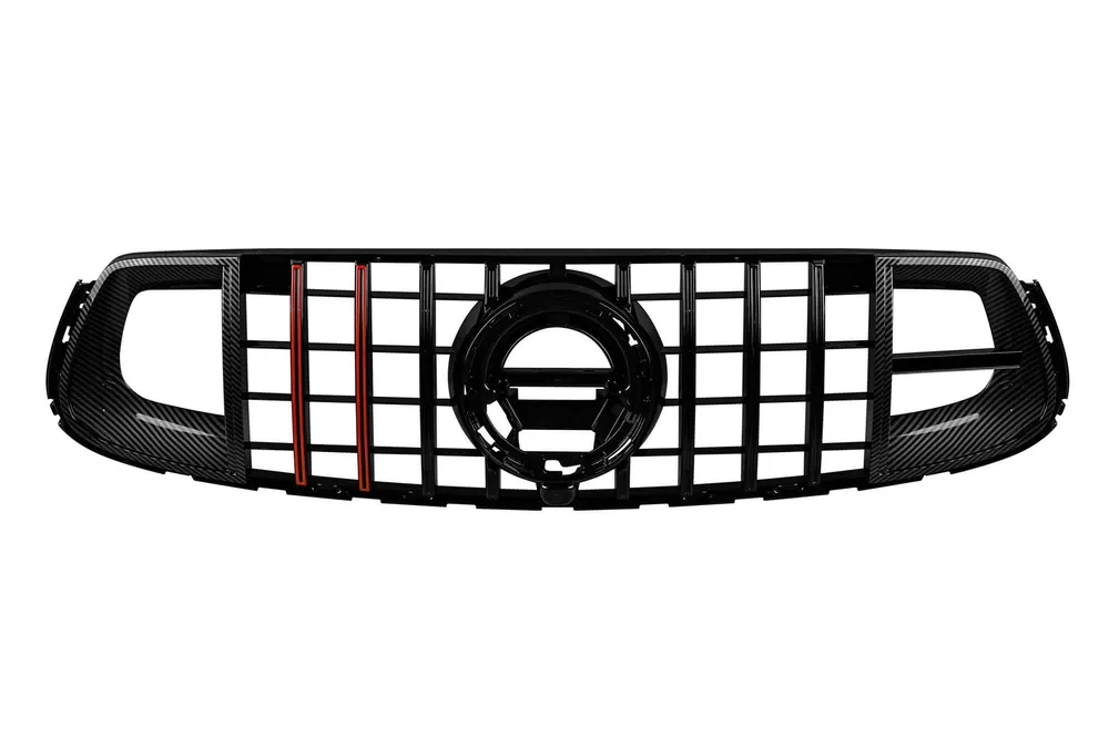 Grilă din lac negru tip Brabus cu linii roșii potrivită pentru Mercedes GLC X253, GLC Coupe C253 2020-2022 Vezi acum