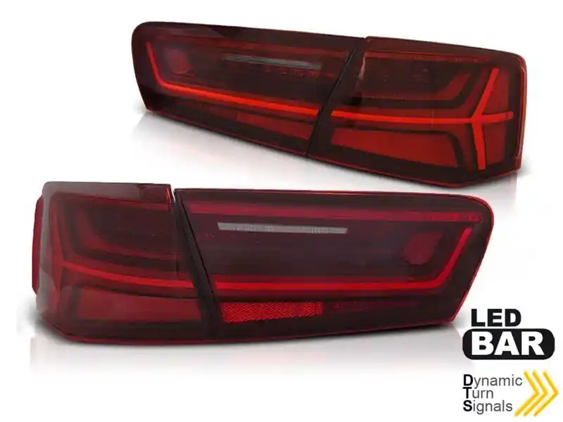 Set de stopuri LED de tuning potrivit pentru Audi A6 C7 sedan 2011-2014 roșu/alb, stânga și dreapta, pentru modelul cu stopuri LED din fabrică Discount