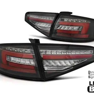 Calitate înaltă Set de stopuri LED de tuning potrivit pentru Audi A4 B8 sedan 2012-2015 cu bază roșie și albă pentru modelul cu stopuri halogen, stânga și dreapta