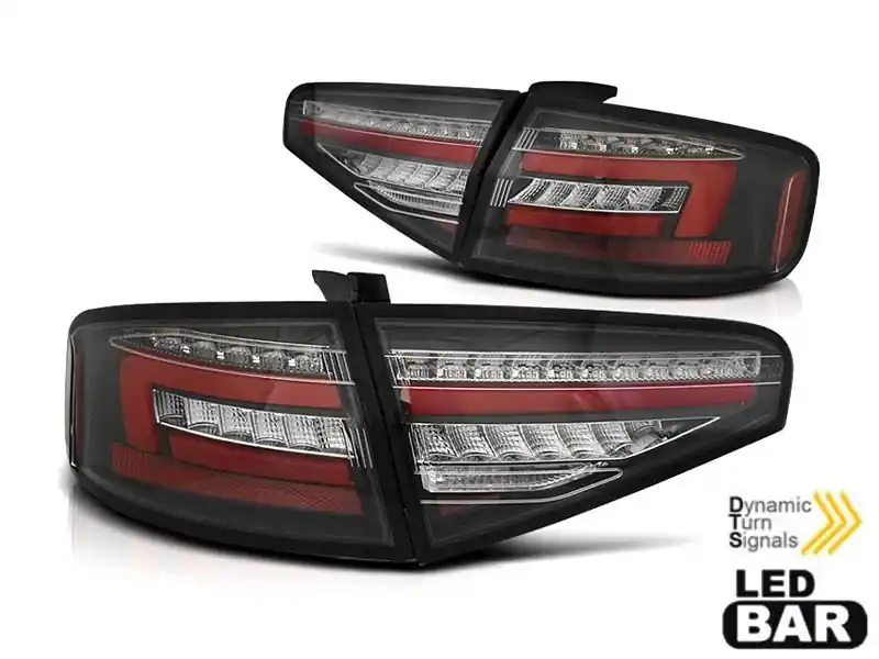 Calitate înaltă Set de stopuri LED de tuning potrivit pentru Audi A4 B8 sedan 2012-2015 cu bază roșie și albă pentru modelul cu stopuri halogen, stânga și dreapta