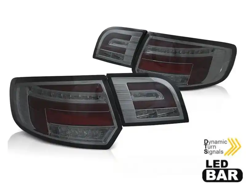 Set de stopuri LED de tuning potrivit pentru Audi A3 8P Sportback 2003-2008 bază complet fumurie, stânga și dreapta Popular