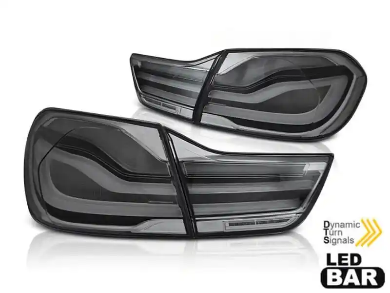 Set de stopuri LED potrivit pentru BMW Seria 4 F32 Coupe, F33 Cabriolet, F36 Gran Coupe 2013-2016, complet fumurii, cu semnalizare dinamică, stânga și dreapta Reducere extra