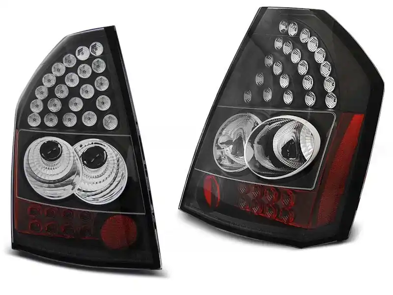Noutate Set de stopuri LED de tuning potrivit pentru Chrysler 300C/300 2009-2010 cu bază neagră, stânga și dreapta