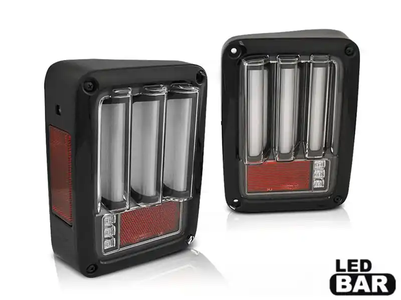 Nu rata Set de stopuri LED potrivit pentru Jeep Wrangler JK 2007-2018, bază fumurie, stânga și dreapta