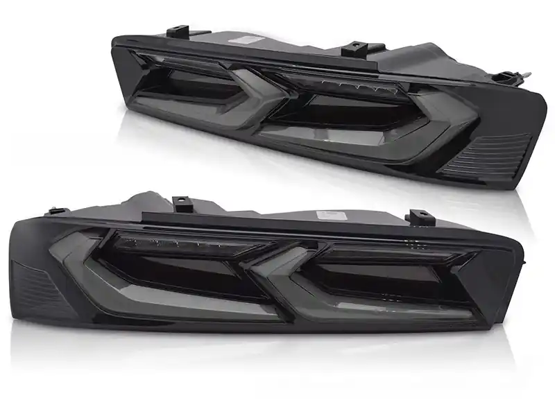 Expediere rapidă Set de stopuri LED de tuning potrivit pentru Chevrolet Camaro 2016-2018, cu semnal de întoarcere dinamic, bază fumurie neagră, stânga și dreapta