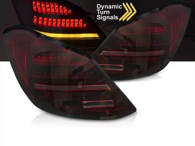 Set de stopuri LED de tuning potrivit pentru Mercedes C-Class W205 sedan 2014-2021, bază roșu-negru, cu semnalizator dinamic, stânga și dreapta Preferatul clienților