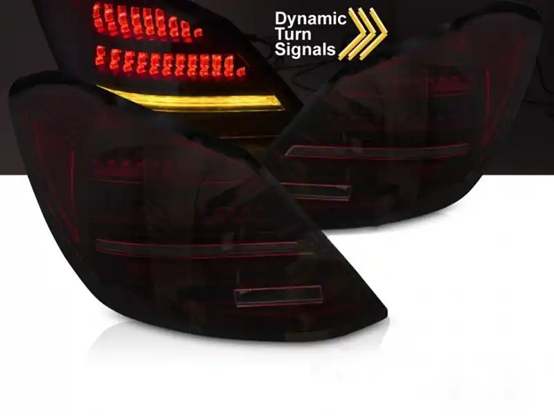 Plată securizată Set de stopuri LED de tuning potrivit pentru Mercedes C-Class W205 sedan 2014-2021, bază fumurie roșie, cu semnalizare dinamică, stânga și dreapta