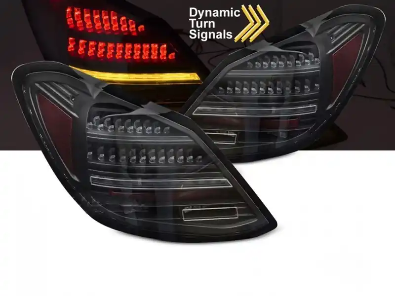 Set de stopuri LED de tuning potrivit pentru Mercedes C-Class W205 sedan 2014-2021, bază neagră, cu semnalizare dinamică, stânga și dreapta Cumpără acum