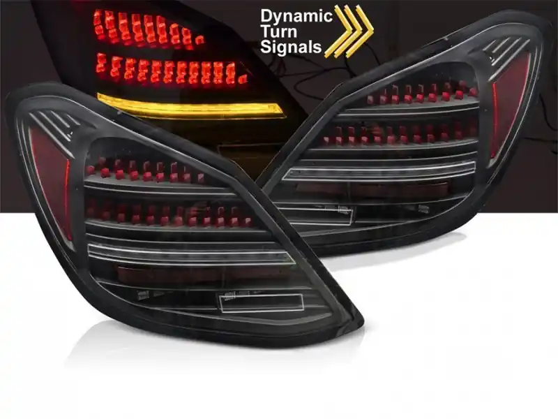 Kit de stopuri LED de tuning potrivit pentru Mercedes C-Class W205 sedan 2014-2021, bază negru-roșie, cu semnalizare dinamică, stânga și dreapta Expediere rapidă