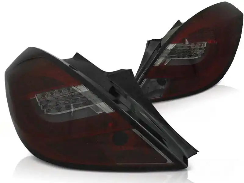 Set de stopuri LED de tuning potrivit pentru Opel Corsa D 04.2006-2014 3 uși roșu/fumat, stânga și dreapta Cumpărături sigure
