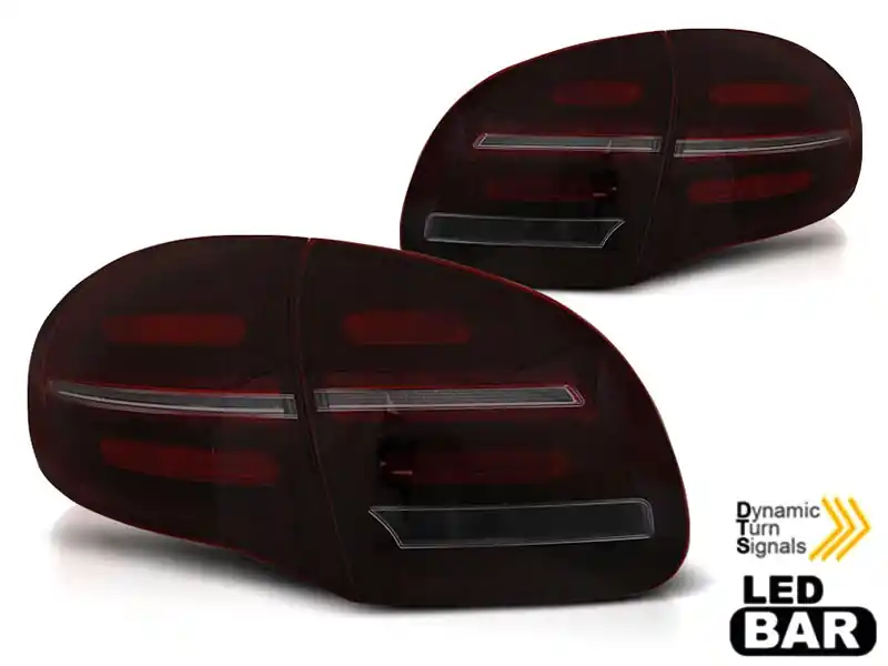 Reducere Set de stopuri LED potrivit pentru Porsche Cayenne 2010-2015, negru, bază fumurie roșie, stânga și dreapta